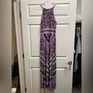 b. Calm purple and black Maxi Dress
